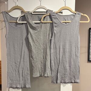 3 Fruit of the Loom Gray Men's Tank Tops